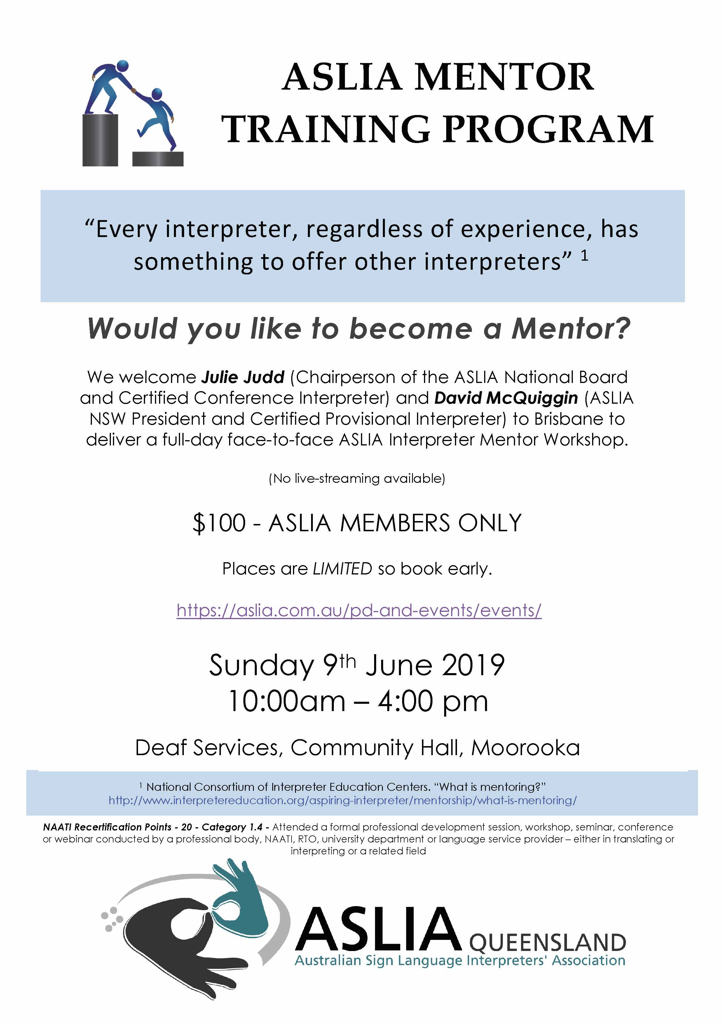 ASLIA Mentor Training Workshop – Brisbane