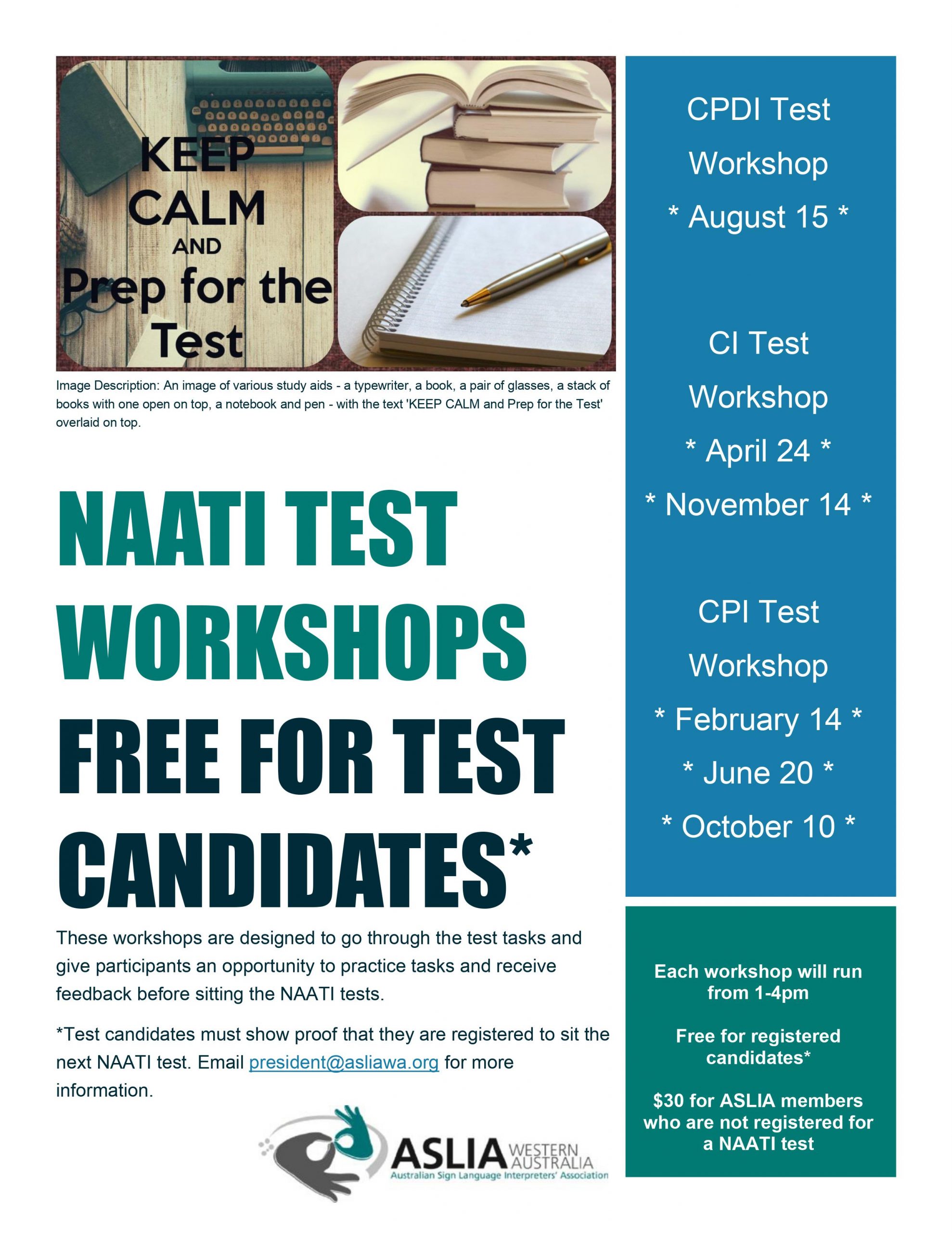 ASLIA (WA) CI Test Workshop/2021 November