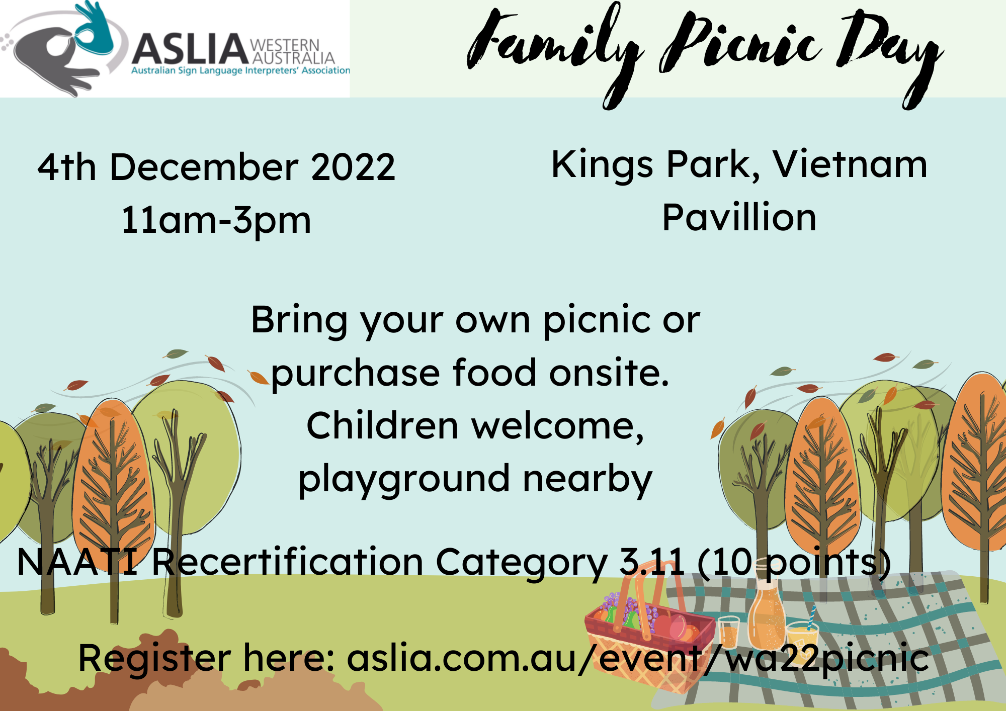 ASLIA (WA) 2022 Family Picnic Day