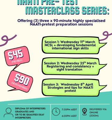 Deaf Interpreters: NAATI Pre-Test Masterclass