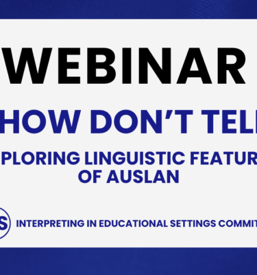 *Webinar* Show, Don't Tell: Exploring Linguistic Features in Auslan