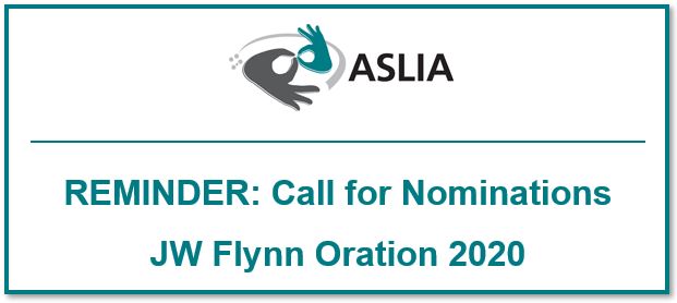 JW Flynn Oration 2020 – Call for nominations