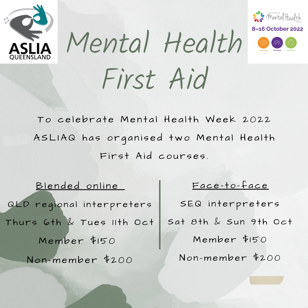 ASLIAQ – 2022 – Mental Health First Aid Blended Online Learning