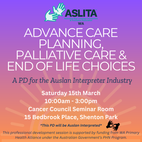 Advance Care Planning, Palliative Care & End Of Life Choices