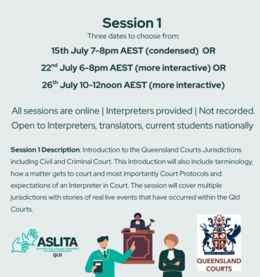 ASLITAQ - 2025 Qld Courts Online PD Session 1 26th July