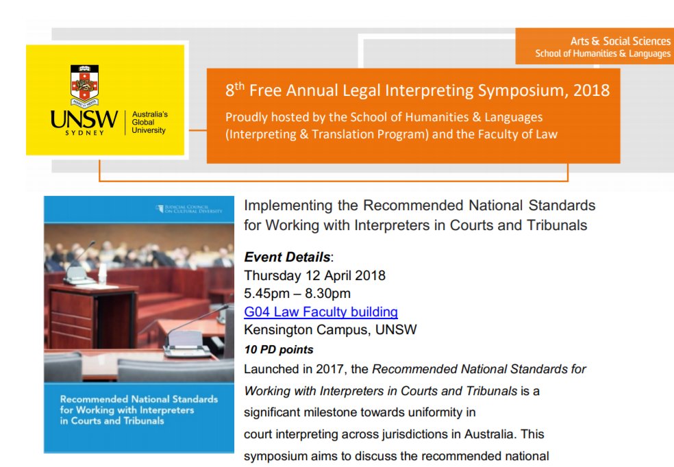 Implementing the Recommended National Standards for Working with Interpreters in Courts and Tribunals